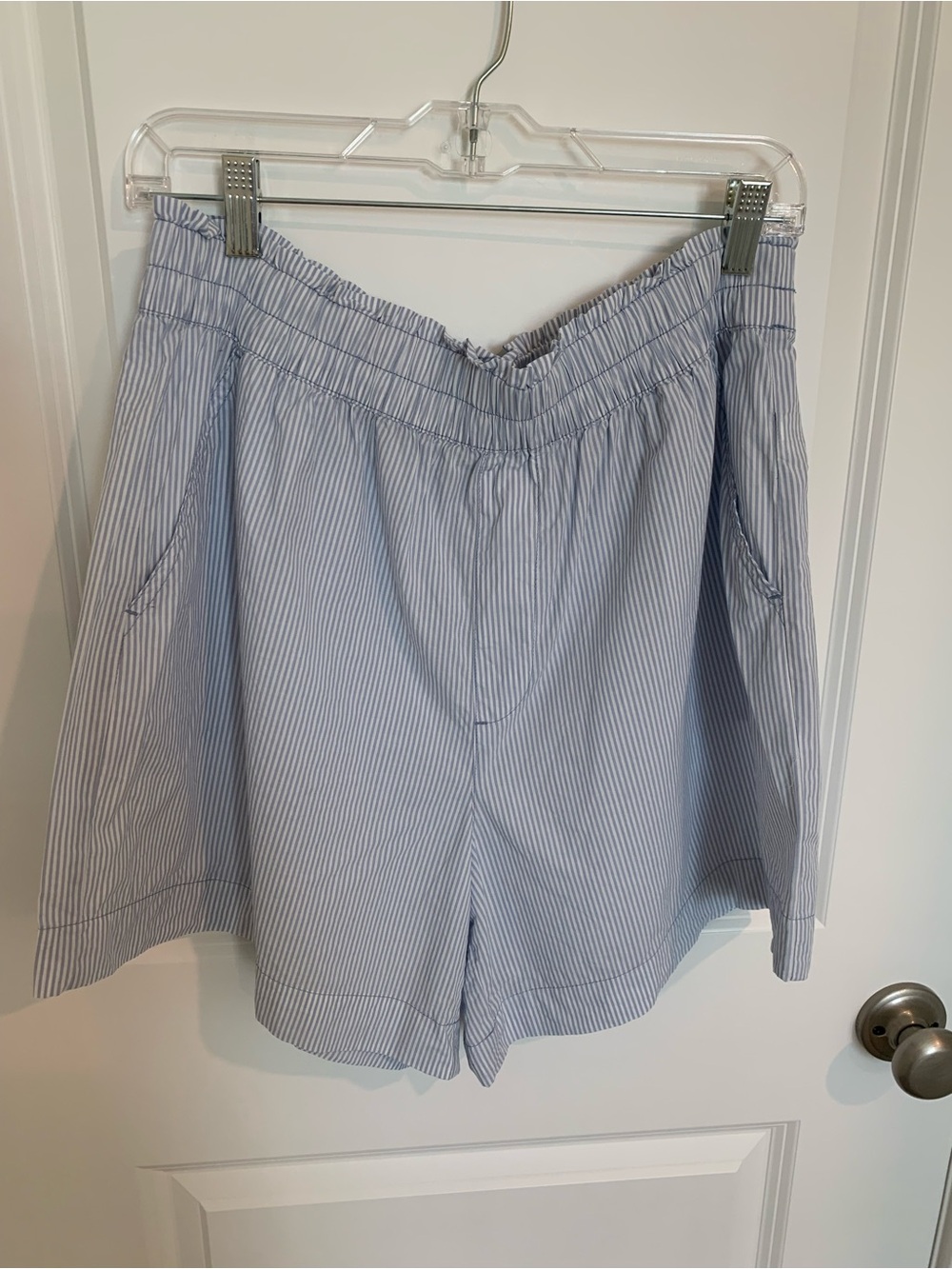 Aerie Blue and White Pinstriped shorts